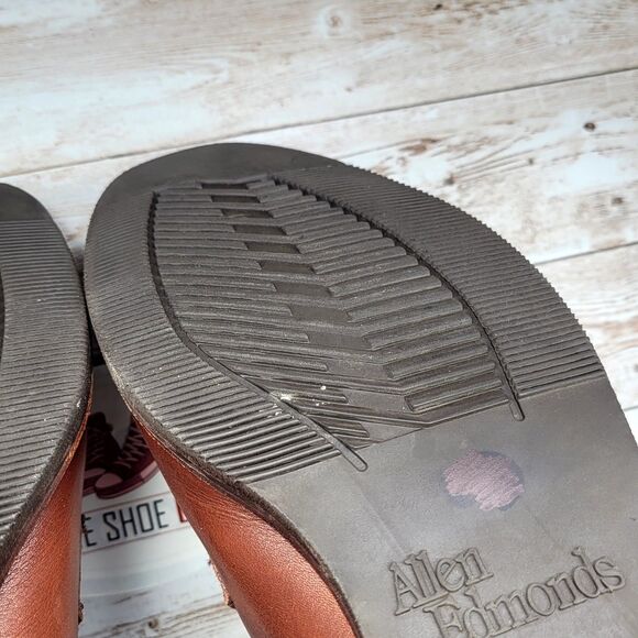 Allen Edmonds Men's Size 9 STOCKBRIDGE Brown Leather Lace Up Derby Shoes - Picture 15 of 16